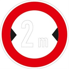 Verkehrsschild VZ264, Verbot f&uuml;r Fahrzeuge &uuml;ber... Breite, Alu, RA2, &Oslash; 420 mm