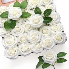10x Artificial Foam Rose Flowers Wedding Bouquet DIY Craft Home Party Decor
