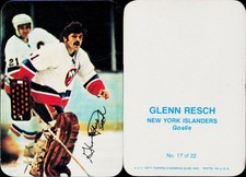 1977-78 Topps Glossy Inserts Hockey Card #17 Chico Resch (Glenn on Card)