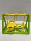 Vintage Fisher Price Little People Yellow & Green Swing Set #923 School !!!
