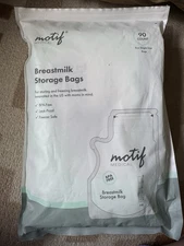 Motif Medical Breastmilk Storage Bags 8oz Single Use Bags 90 Count Freezer Safe