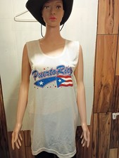 Unisex Puerto Rico Country Flag National Pride Basketball Tank Top White XL