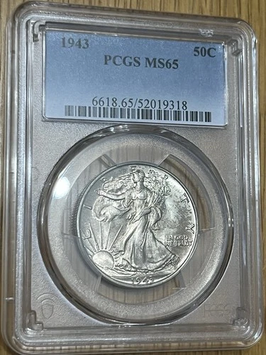 1943 WALKING LIBERTY HALF DOLLAR PCGS MS 65