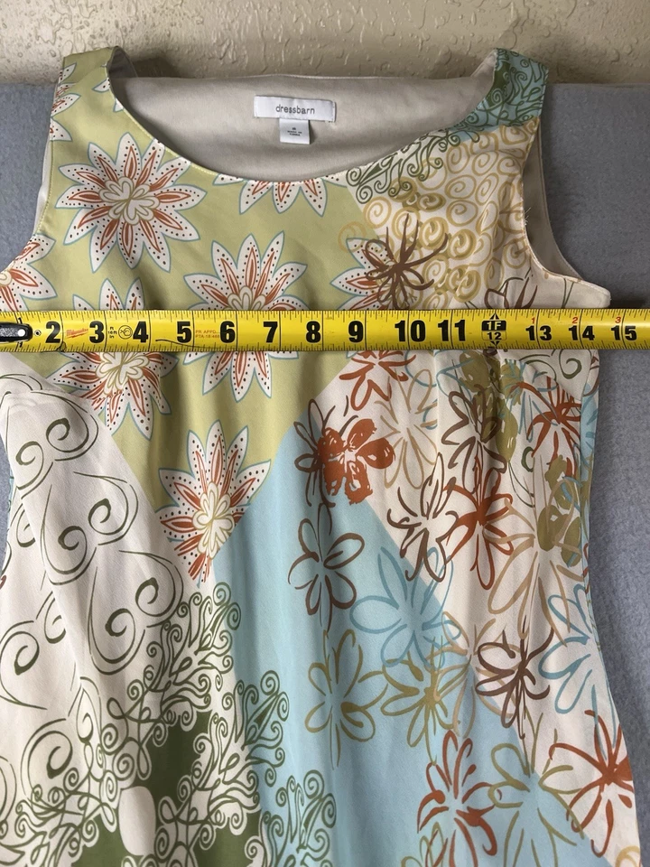 Maxi Vestido Dressbarn Boho Floral Patchwork Sin Mangas Fluido Verano Talla 8 Foto 4 de 4