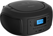 Portable CD Player With Bluetooth Top Loading CD Boombox FM Radio USB Aux Inp...