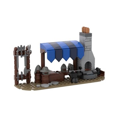 MOC-78790 Blacksmith 152-Piece Medieval Shop Building Bricks Collection Toy