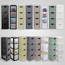 A5 Size 4 Tier Medium Drawers Storage Unit Plastic Chest Tower Desktop Organizer