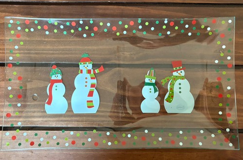VTG Pampered Chef Snowmen Rectangle Platter & Bowl Polka Dots Set Please Read - Picture 7 of 14