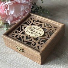 Personalized Arras Wedding Box Wooden Spanish Coin Ceremony Keepsake
