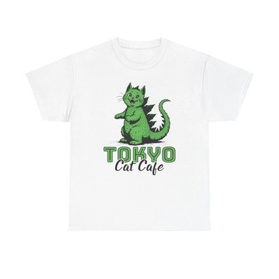 Tokyo Cat Cafe - Cute Animal Souvenir Shop Logo Graphic Gildan Cotton Tee