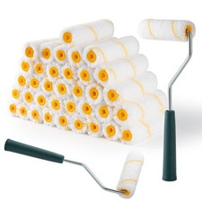 Paint Roller Covers, 40 Pack, 4 Inch 3/8" Nap Mini Microfiber Roller Covers S...