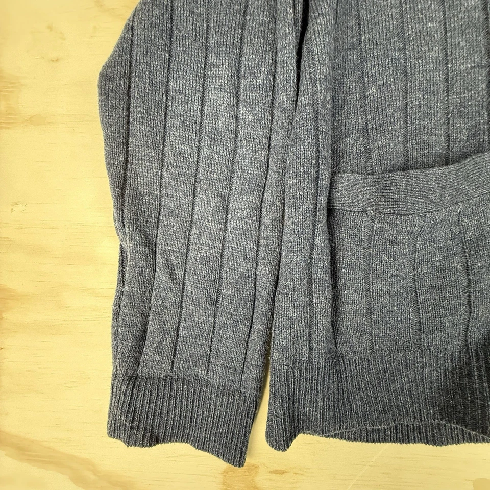 DE COLECCIÓN CLUB ROOM 100% LANA DE CORDERO - XL - CARBÓN Azul Marino Años 90 Grueso Abuelo Foto 2 de 4