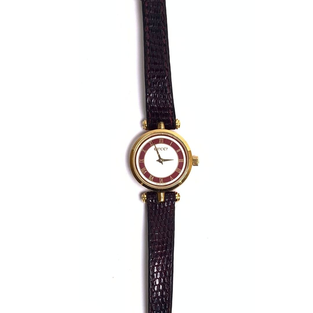 GUCCI 2000L Sherry Line Ladies Watch Red White Dial 2.5cm 16cm Wrist