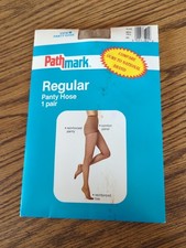 NEW Vintage Pathmark Nude Medium/Tall Reinforced Panty Toe Pantyhose