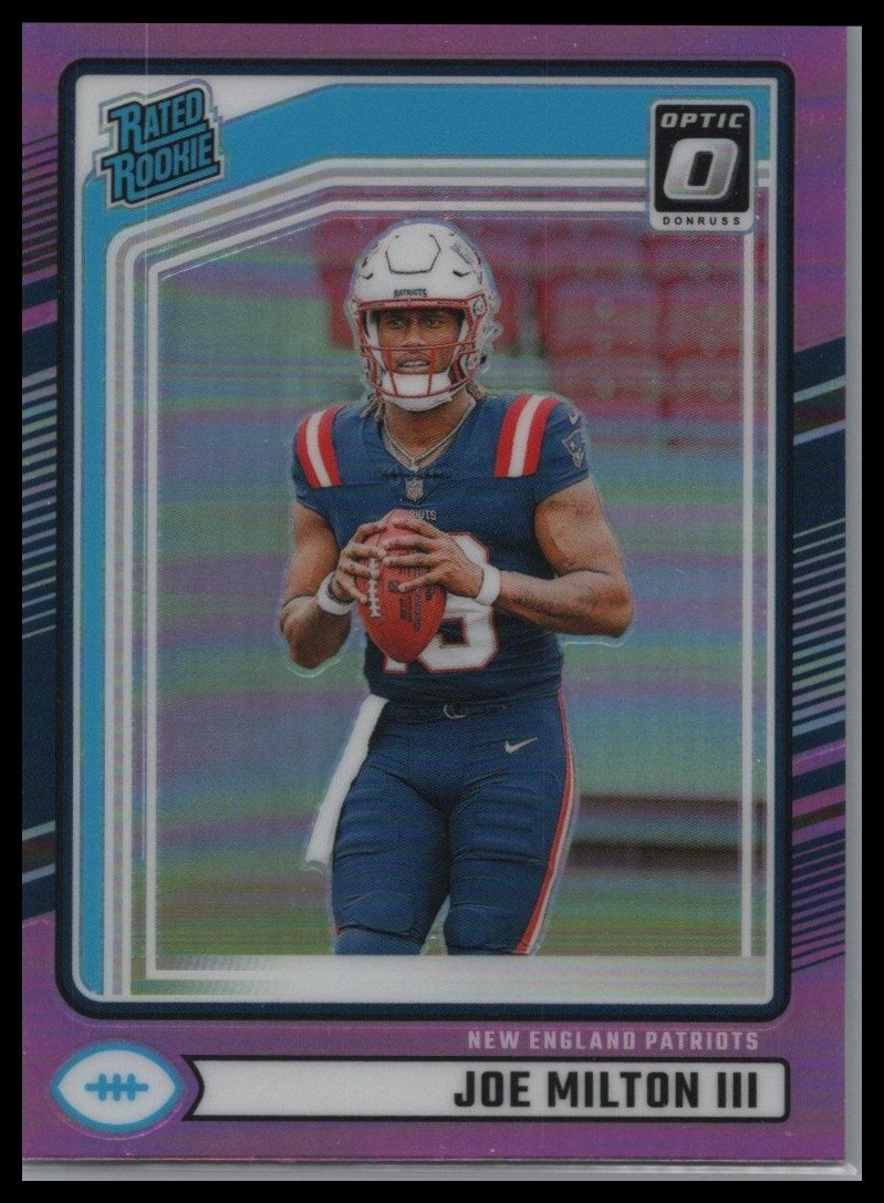 2024 Donruss #319 Joe Milton III Optic Rated Rookies Preview Pink
