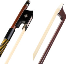 Premium 4/4 Violin Bow - Octagonal Brazilwood Stick with Ebony Frog and Mongolia