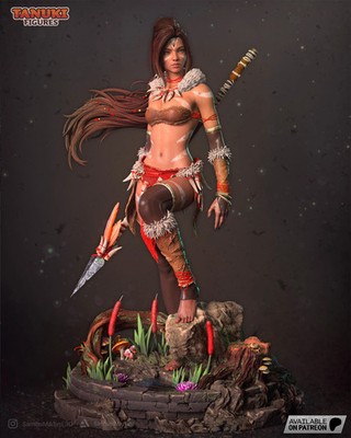 Nidalee Resin Statue & Bust - League of Legends - Unpainted Resin Kit