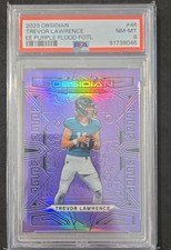 2023 Panini Obsidian - Trevor Lawrence #46 Electric Etch Purple Flood /13