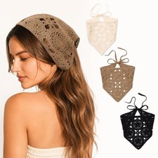 3 Pcs Boho Crochet Headbands for Women Bandana Knit Hair Band Headband Hair S...