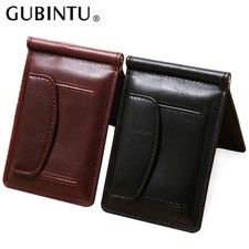 New Fashion Small Men's Leather Money Clip Wallet With Coin Pocket Card Slot Cas