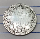 1929 CANADA  King George V 25 Cents COIN