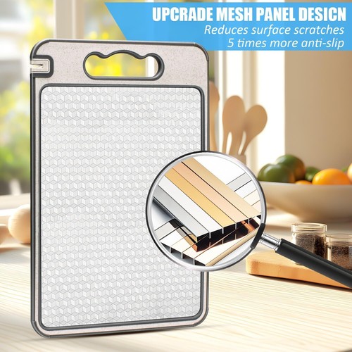 Edelstahl Schneidebrett Cutting Board Multifunktion Doppelseitiges Metall Board - Bild 4 von 13