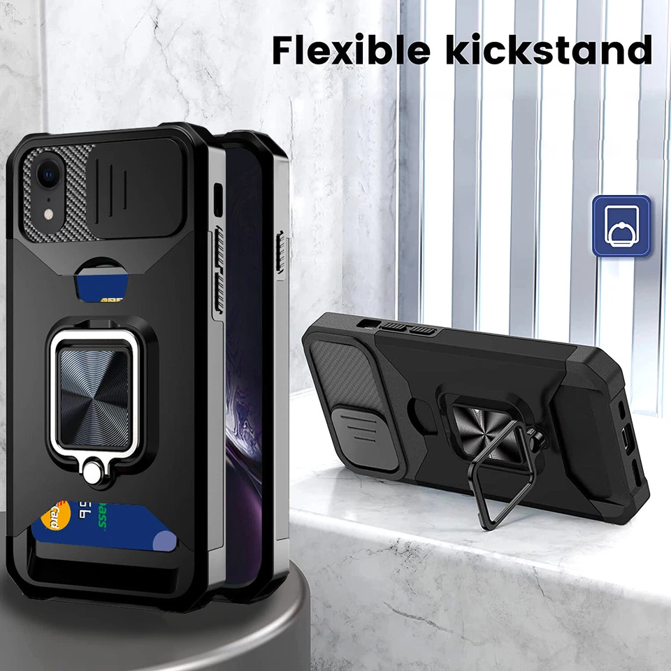 Жесткий ударопрочный чехол с поворотным кольцом на 360° для iPhone 12 Pro Max - Изображение 3 из 4