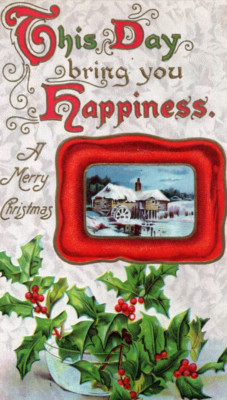 1910 Scenic Watermill Merry Christmas John Winsch Postcard 1911 RFD Sherman IL