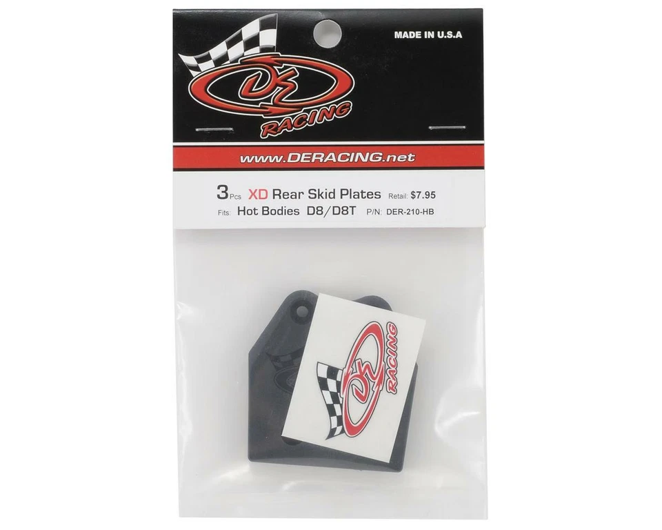 Placas de deslizamiento traseras DE Racing XD "Extreme Duty" (3) (Hot Bodies D8/D8T) Foto 2 de 2
