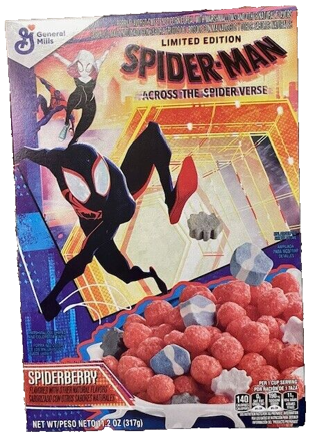 Spider Man Across the Spider Verse GM Spiderberry Cereal Box Only - Rare