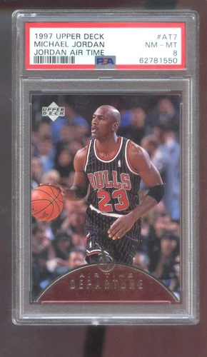 1997-98 Upper Deck Air Time #AT7 Michael Jordan PSA 8 Graded Card NBA 97-98 1998