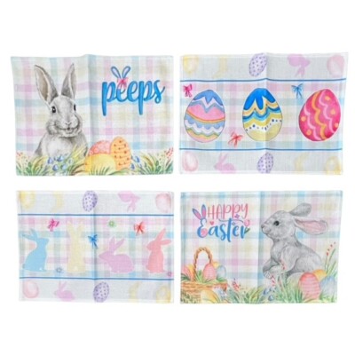 Easter Bunny Peeps Table Placemats Set Of 4 NEW Easter Eggs Spring Variety CUTE
