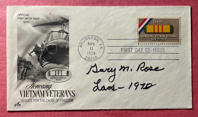 SIGNED MOH VIETNAM GARY M. ROSE. FDC AUTO FIRST DAY COVER