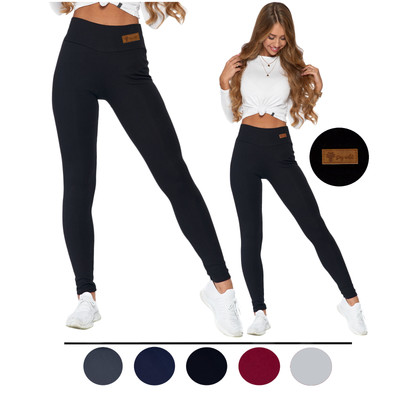 Damen Leggings lang Hochbund Hose High-Waist Blickdicht Übergröße Moraj 1500-040