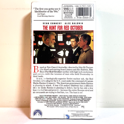 THE HUNT FOR RED OCTOBER (1990) VHS Sean Connery - Action