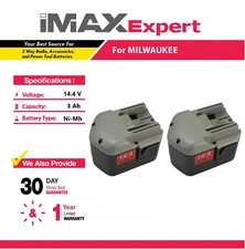 2x 14.4V 3Ah NiMh Battery for Milwaukee 48-11-1000, 48-11-1014, 48-11-1024