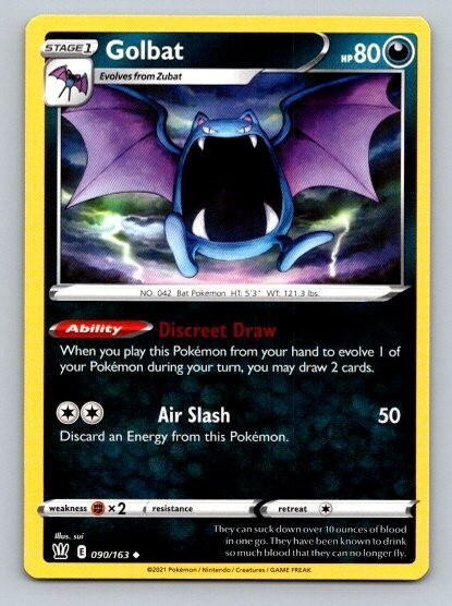 2021 Pokemon Card Battle Styles Golbat 90/163