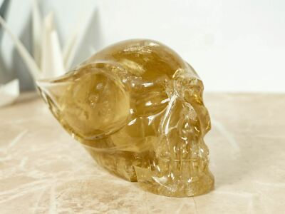 #ad Natural and Genuine Citrine Skull Hand Carved Golden Citrine $1095.00