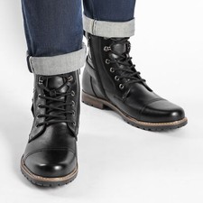 Men's Military Motorcycle Combat Riding Ankle Leather Boots Size US