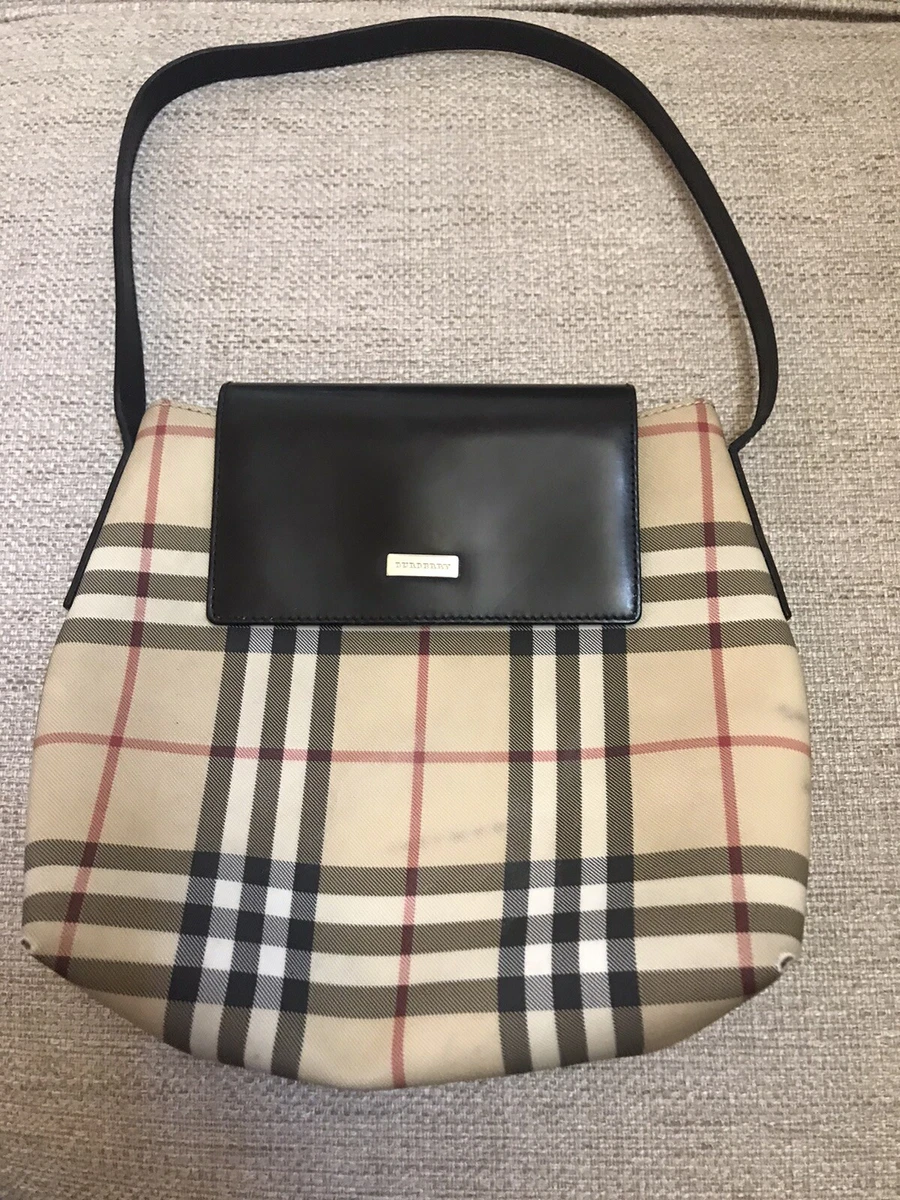 Vintage Check and Leather Bag Strap in Black - Women | Burberry® Official