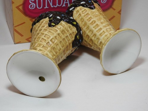 Ice Cream Sundae Waffle Cone Set of 2 Cups Never Used - Picture 2 of 8