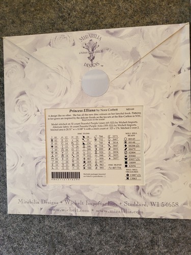 New Mirabilia Princess Elliana CrossStitch Pattern Nora Corbett w Embellishments - Picture 2 of 2