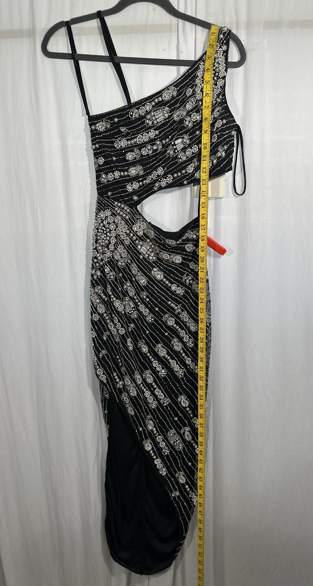 【Mac Duggal】レースアップ ラインストーンカットアウト ガウン NWT Mac Duggal [ 0 ] One-Shoulder Cut Out Evening Gown in