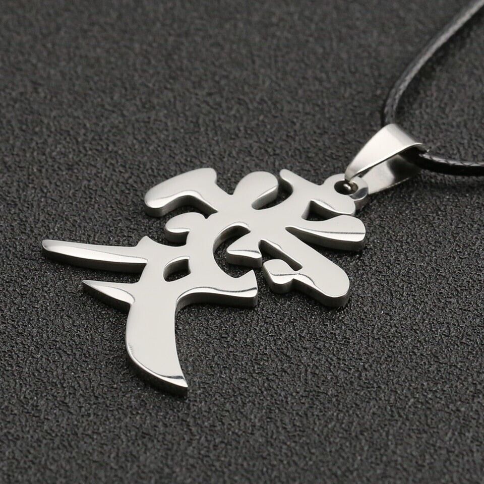 NARUTO NECKLACE Gaara Love Kanji Symbol Pendant Sasuke Itachi Kunai Ninja  Anime