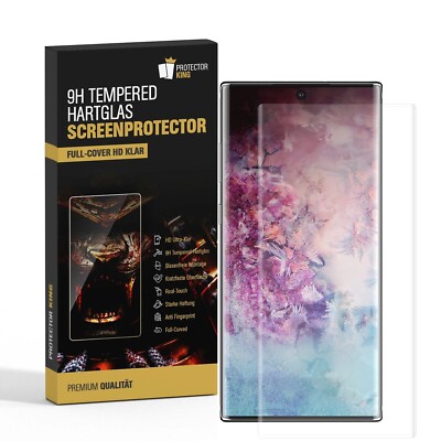 1x 9H Hartglas für Samsung Galaxy Note 10 Plus FULL CURVED Schutzglas Display HD