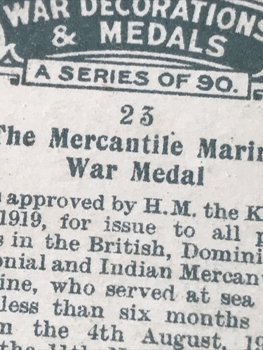 Spieler Zigarettenkarte Kriegsdekorationen & Medaillen Nr. 23 Handelsmarine Kriegsmedaille - Bild 4 von 4