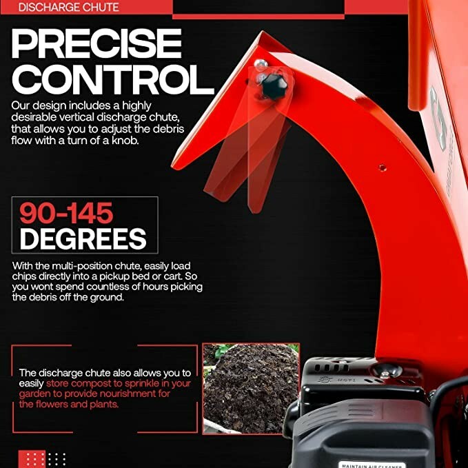 GreatCircleUSA Mini Wood Chipper Shredder Mulcher Ultra Duty 7 HP Gas