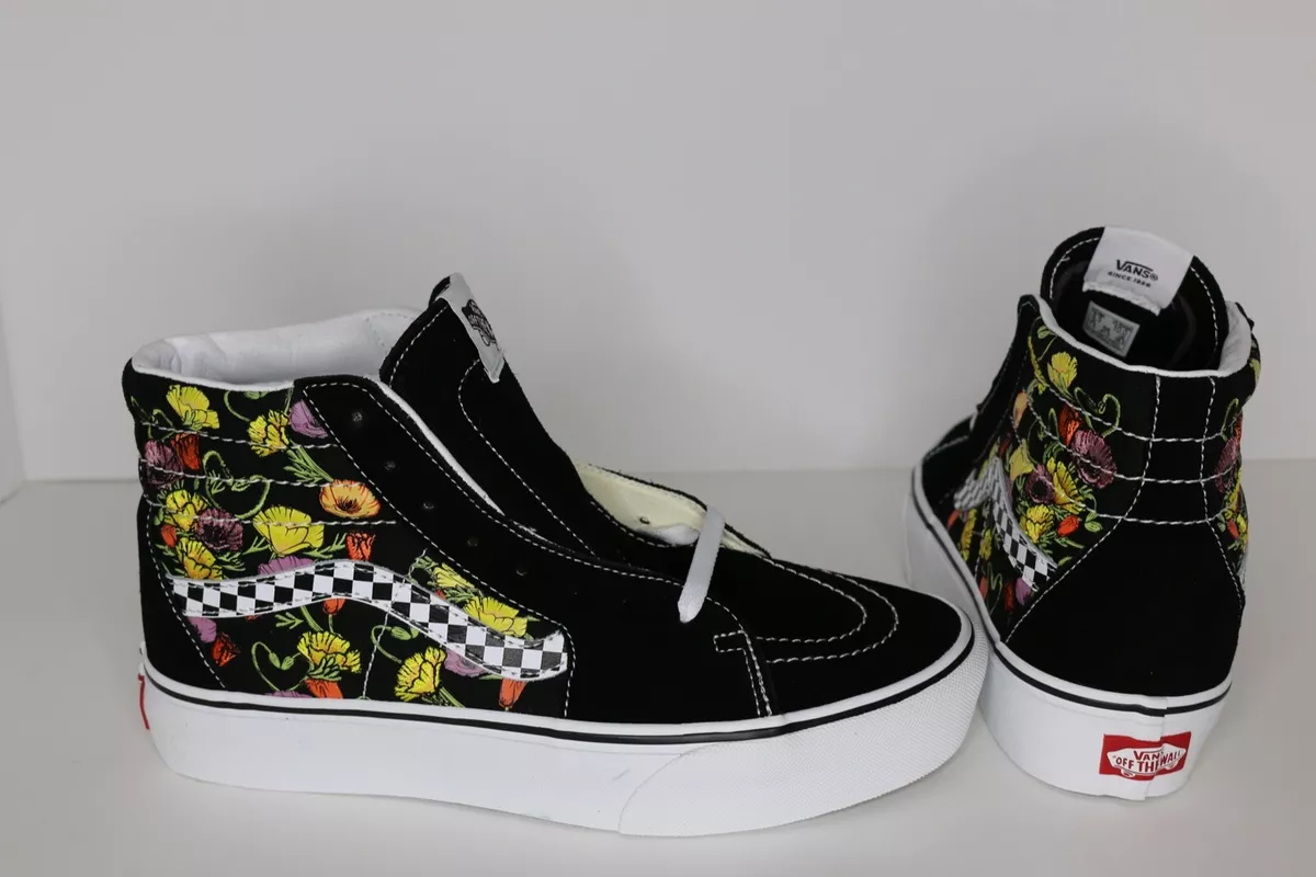 Vans Sk8 Hi Platform Poppy Checkerboard Black Women s Size 10.0 eBay