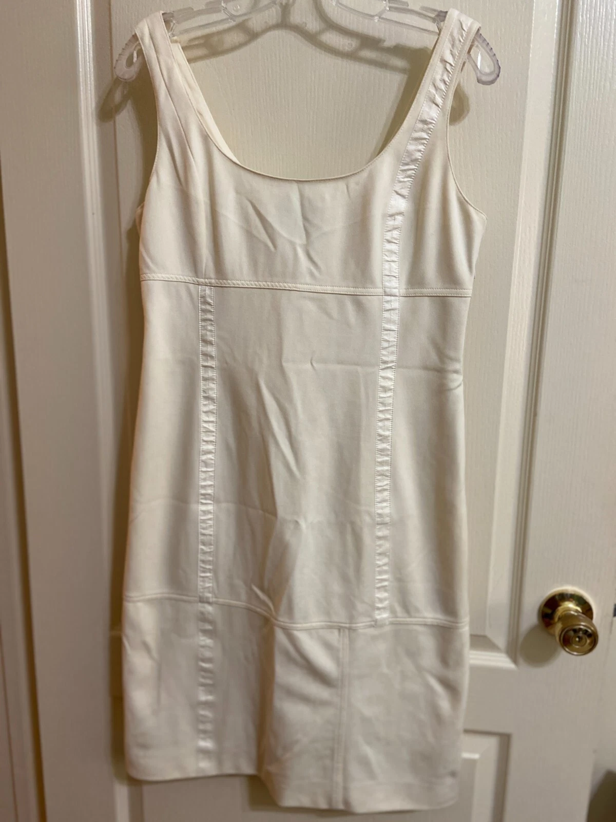 Abito senza maniche Fendi Roma jeans da donna foderato in avorio taglia 8