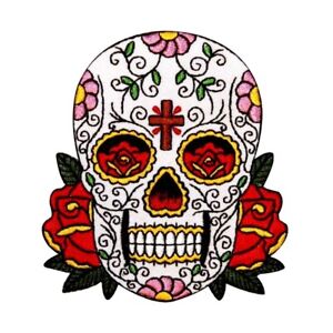 Applique Rose Eyes Iron on Sugar Skull Patch Day of the Dead